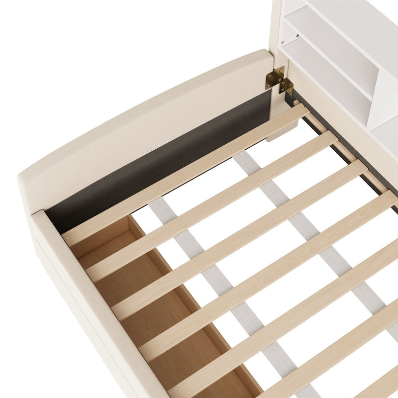 Luxurious Upholstered Platform Bed With Storage Drawers