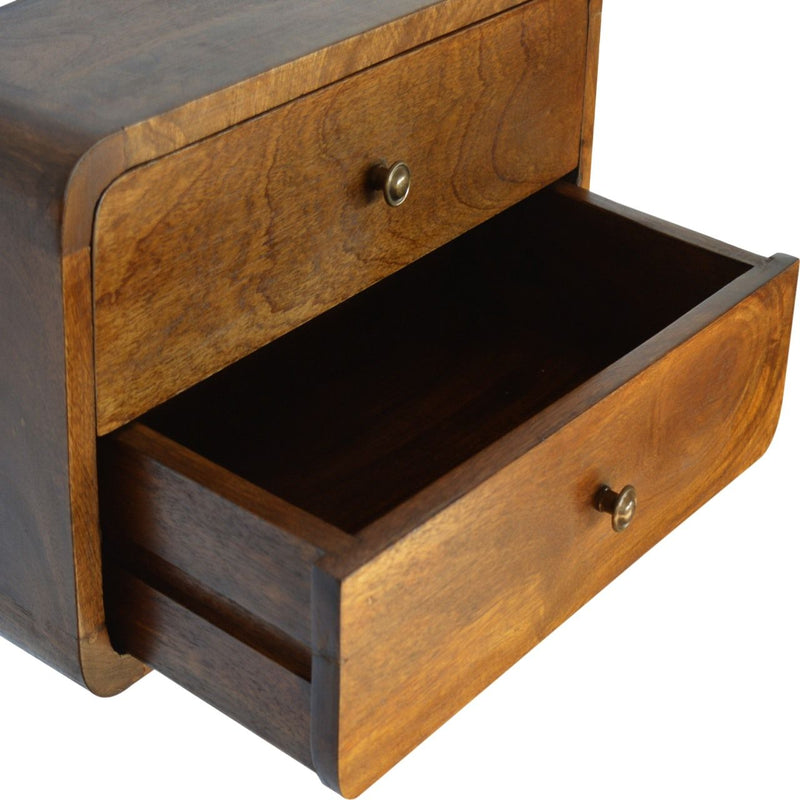 Curved Wall Mounted Bedside Nightstand