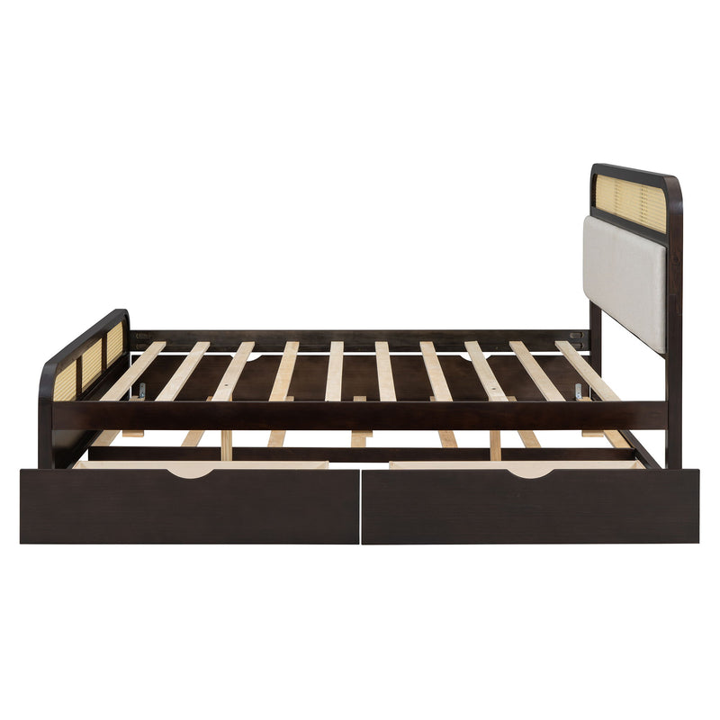 Platform Bed With Trundle And 2 Drawers
