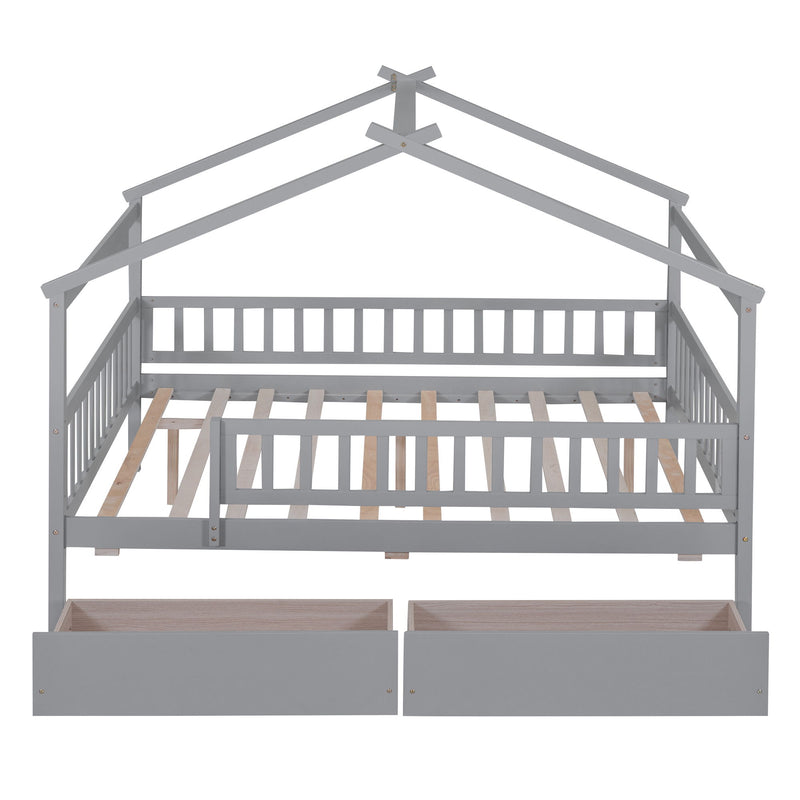 House Bed With 2 Drawers