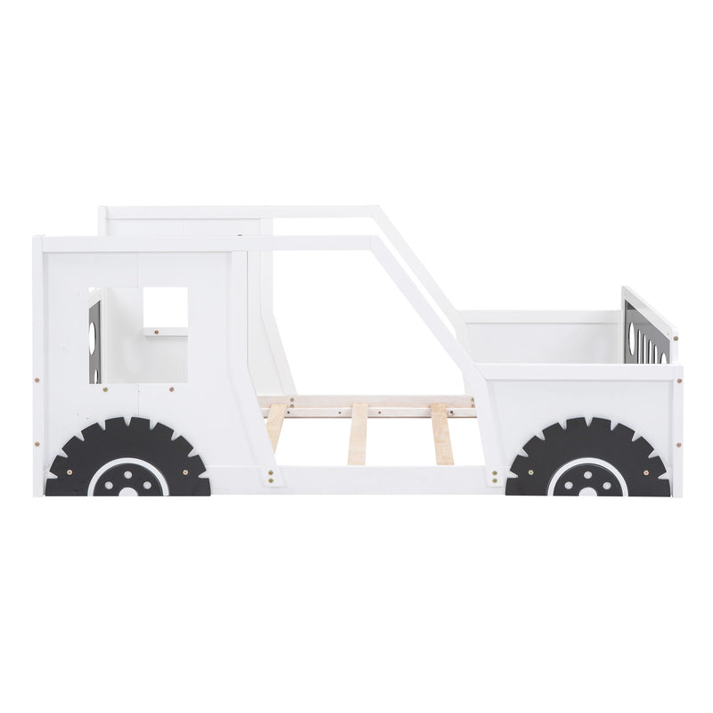 Classic Car Shaped Platform Bed With Wheels