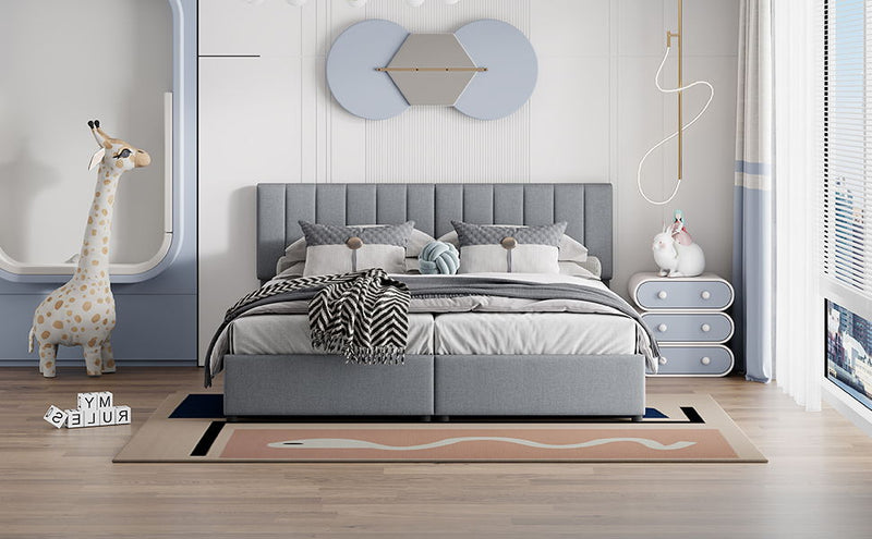 Upholstered Platform Bed With A Hydraulic Storage System