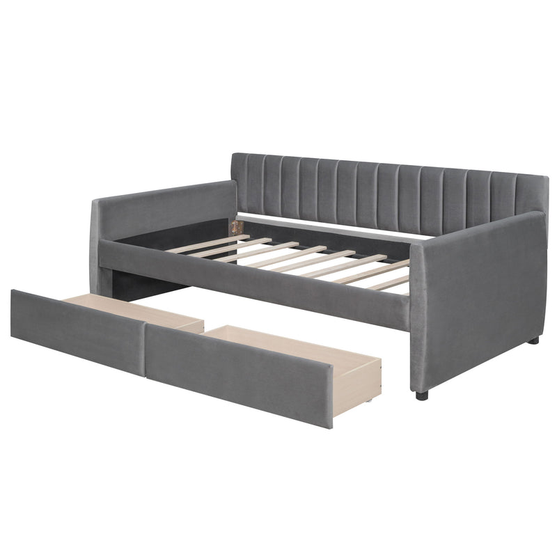 Upholstered Daybed With Slat Support