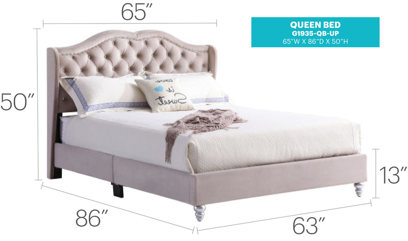 Upholstered Bed Transitional