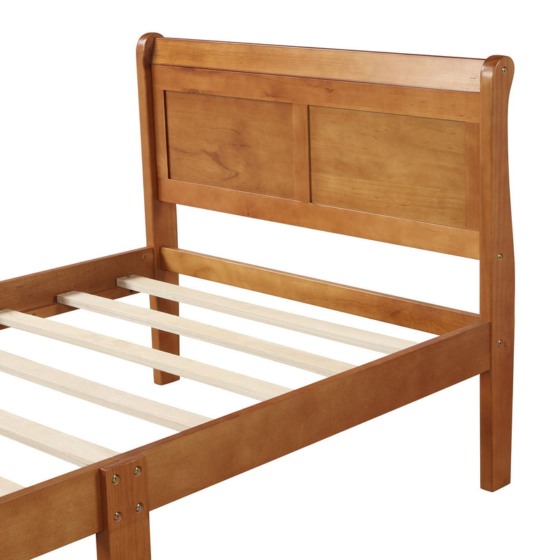 Platform Bed Frame Mattress Foundation Sleigh Bed With Headboard / Footboard / Wood Slat Suppor