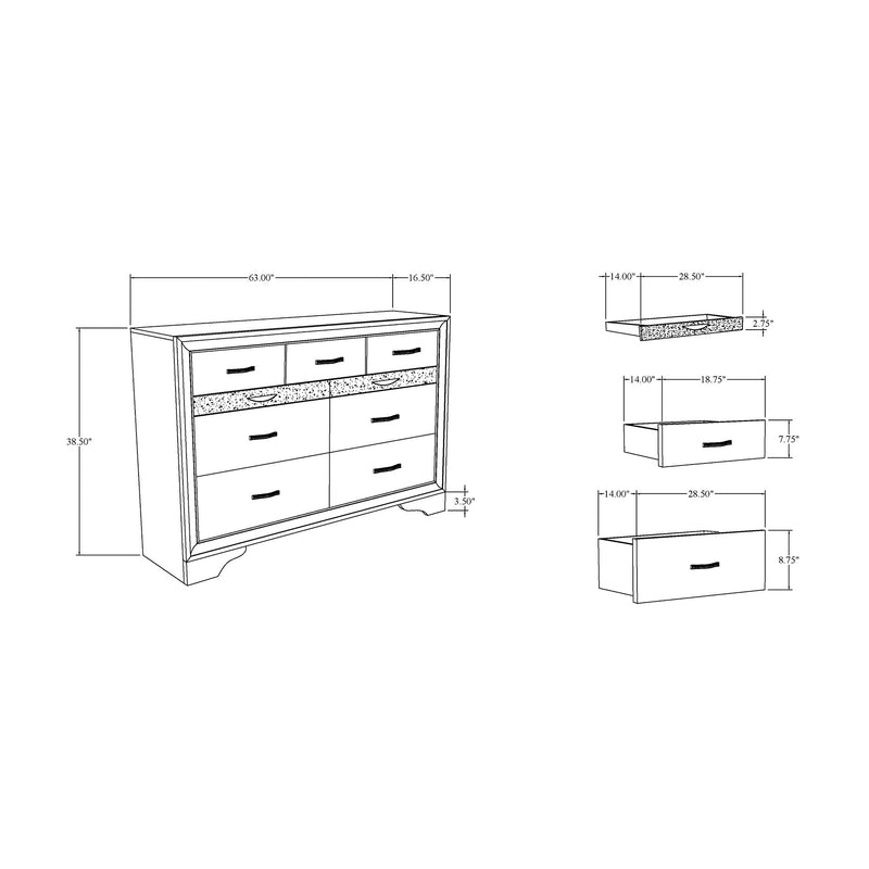 Ryder - Dresser With 7 Drawers And Jewelry Compartment