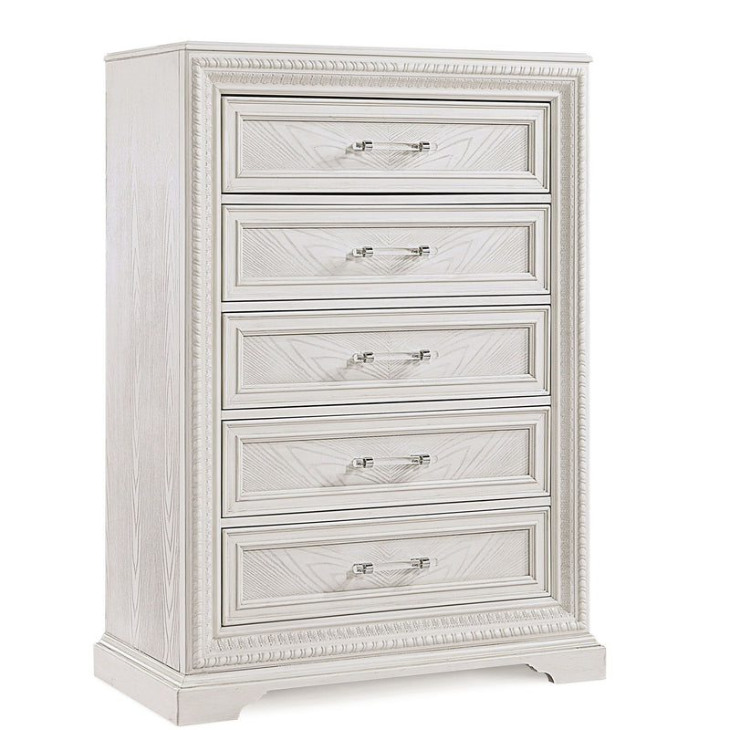 5 Drawer Tall Storage Chest - Antique White