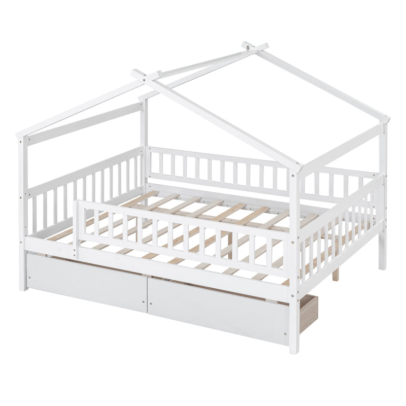 House Bed With 2 Drawers