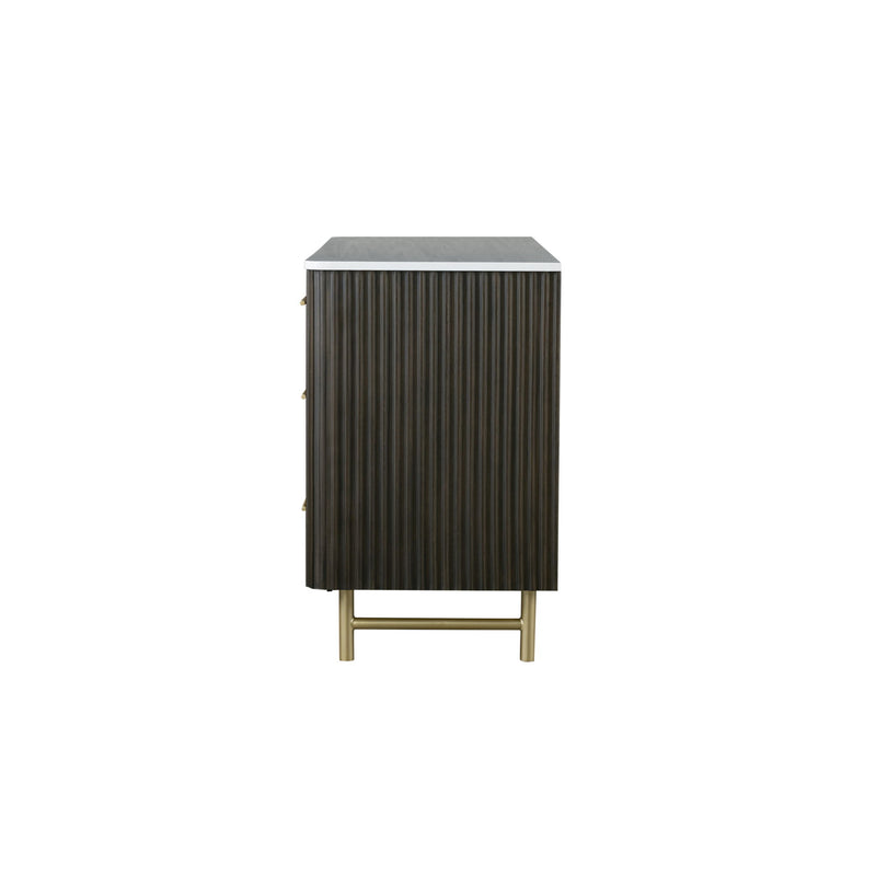 Clayten - Dresser - Espresso / White Marble