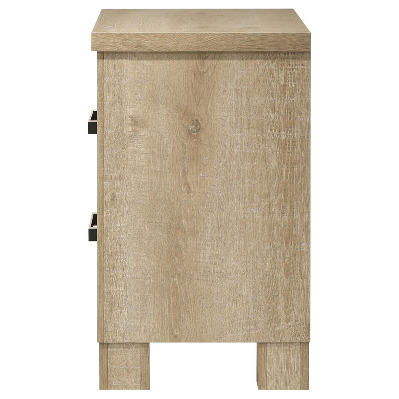 Sansome - 2 Drawer Nightstand Bedside Table - Oak