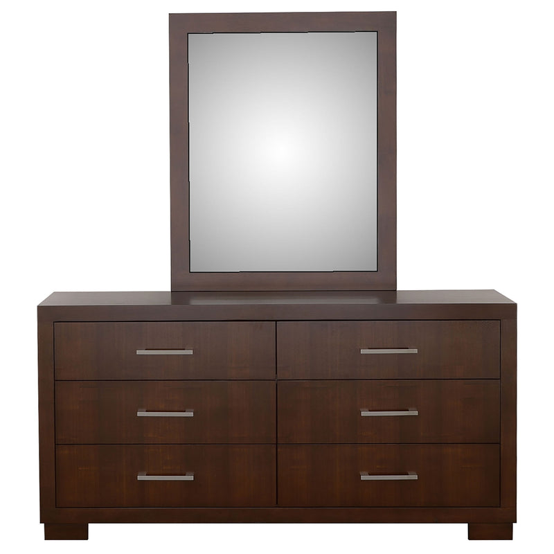 Polk - 6 Drawer Dresser With Mirror - Cappuccino
