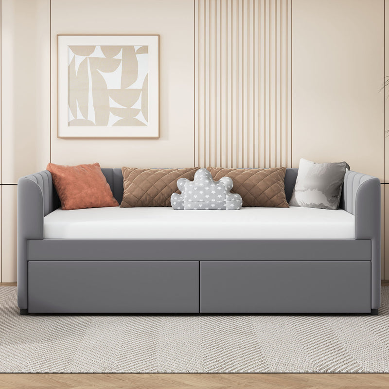 Upholstered Daybed With Ergonomic Design Backrest
