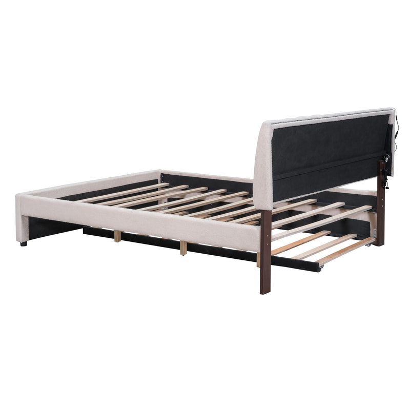 Upholstered Platform Bed With Trundle