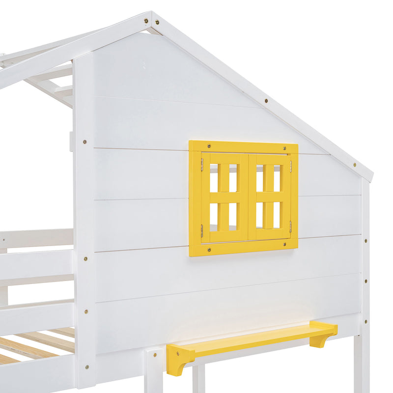 Bunk Bed With Playhouse Roof And Window