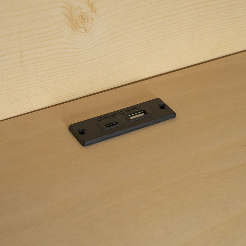 Daybed With Storage Shelves, USB Charging, And Trundle Bed