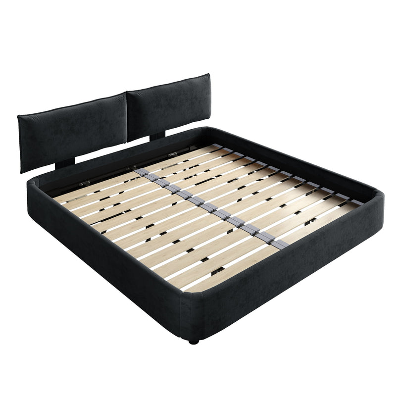 Cloud Bed Frame With Oversized Padded Movable Headboard