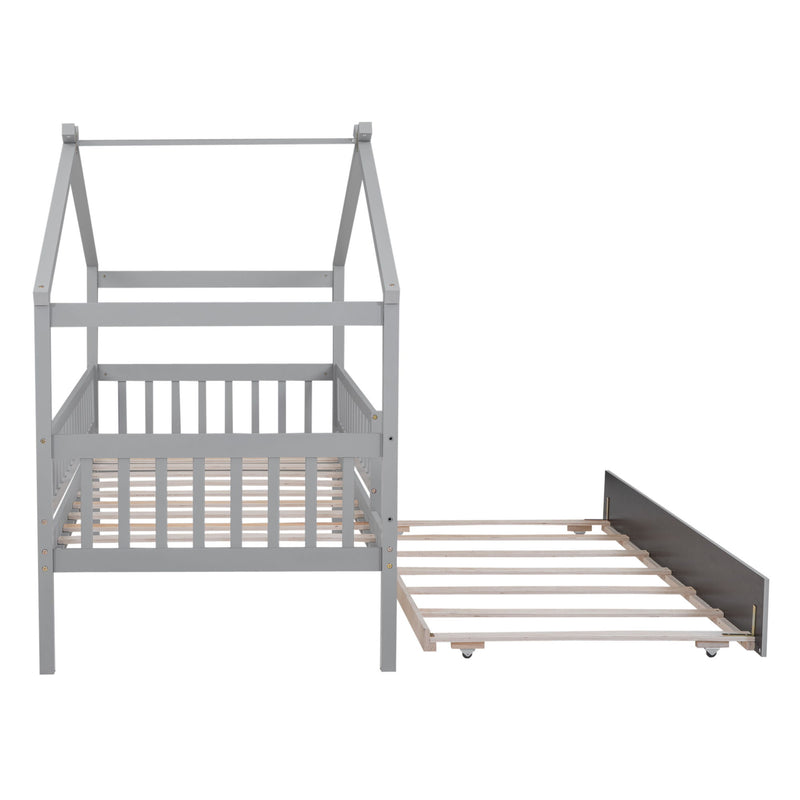Creativity House Bed With Twin Size Trundle