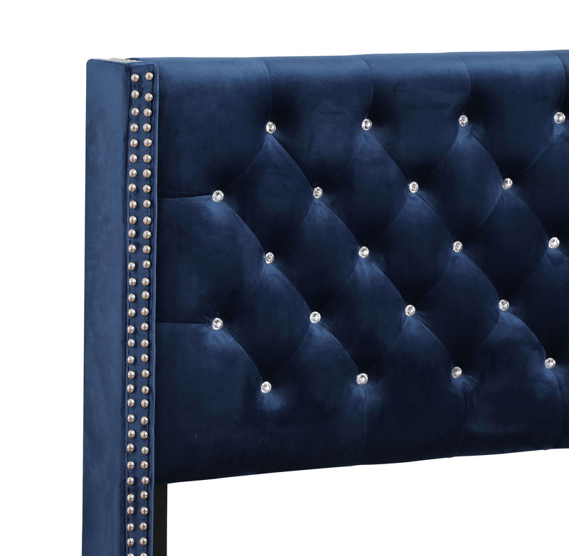 Upholstered Nailhead Trim Chic Bed