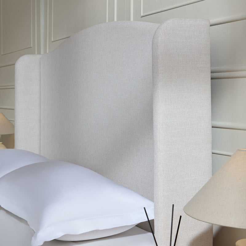 Minimalist Designs Upholstered Wingback Bed With Tall Headboard