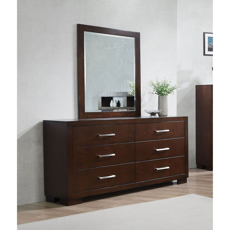 Polk - 6 Drawer Dresser With Mirror - Cappuccino