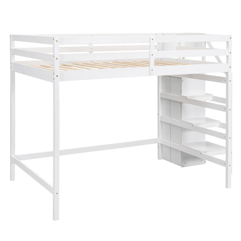 Loft Bed With Built In Storage Wardrobe And Staircase