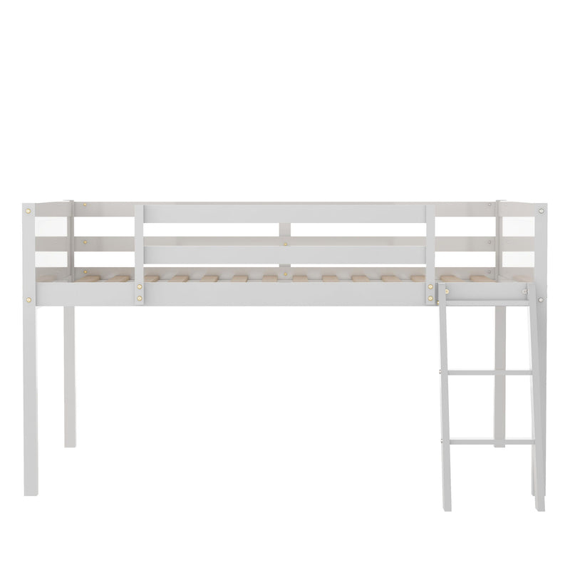 Low Loft Bed With Adjustable Ladder