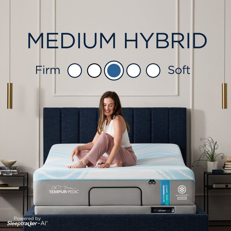 Tempur-Breeze - Tempur-ActiveBreeze Medium Hybrid Mattress - Split California King