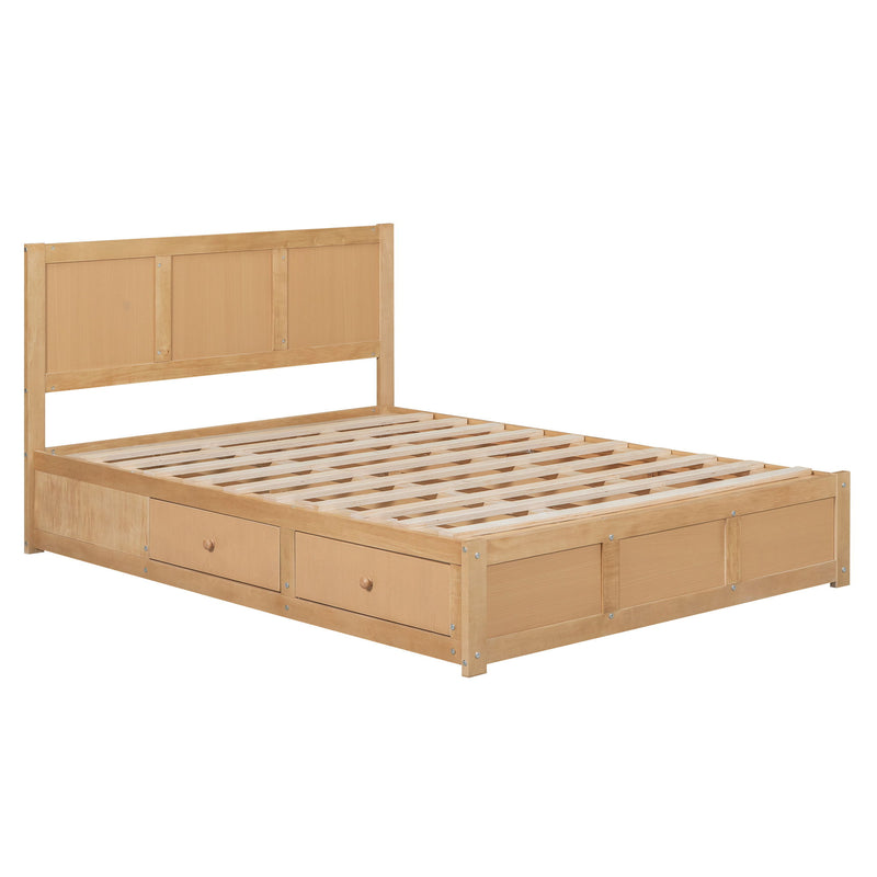 Platform Bed With Underneath Storage And 2 Drawers