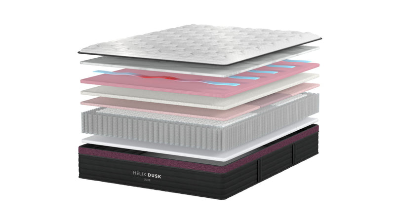 Helix Dusk Luxe with GlacioTex Cooling Cover Plus ErgoAlign and CoolForce Layers