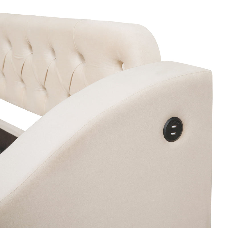 Upholstered Daybed With Storage Armrests And USB Port