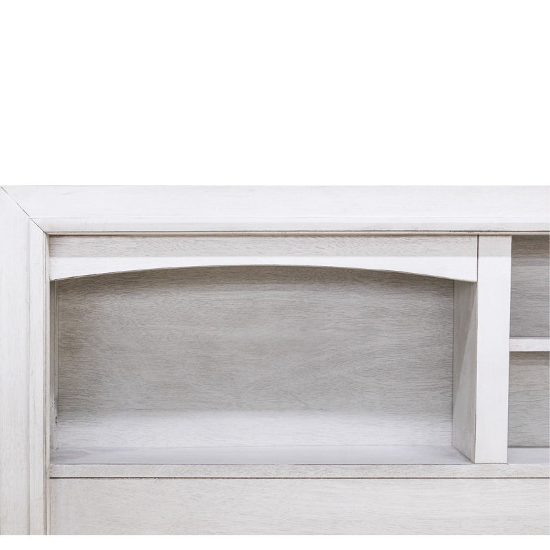 Bed Set With Storage Drawers, Open Shelves, And Built In LED Lighting