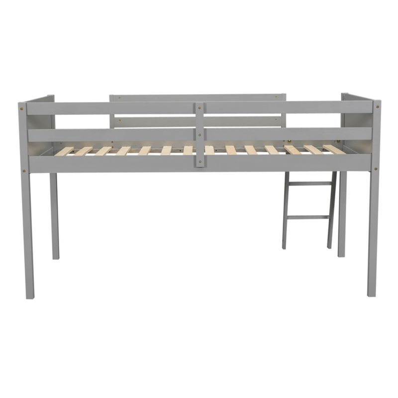 Low Loft Bed With Adjustable Ladder