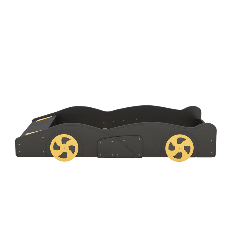 Race Car Shaped Platform Bed With Wheels And Storage