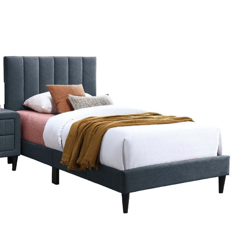 Bed With Channel Tufted Adjustable Headboard