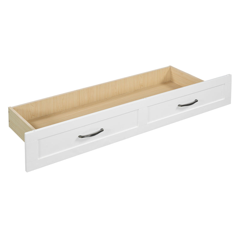 Full Size Murphy Bed & Large Drawers - White