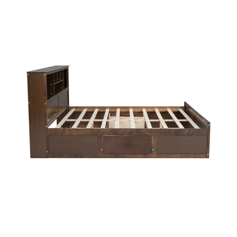 Platform Bed With Multi Storage Headboard, USB And Drawers