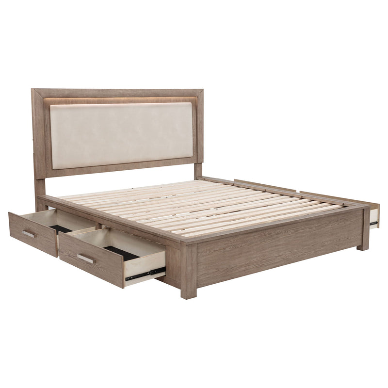 Gibbons - LED Storage Bed With Upholstered Headboard