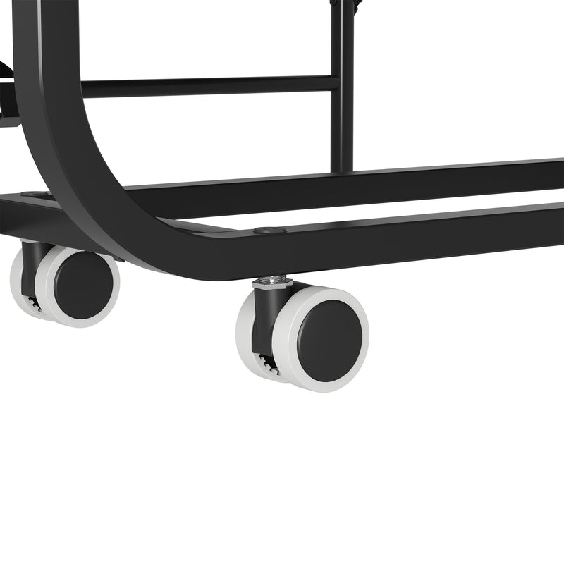 Twin Extra Long Folding Bed For Tall People, Heavy-Duty Rollaway Guest With Memory Foam Mattress - Black