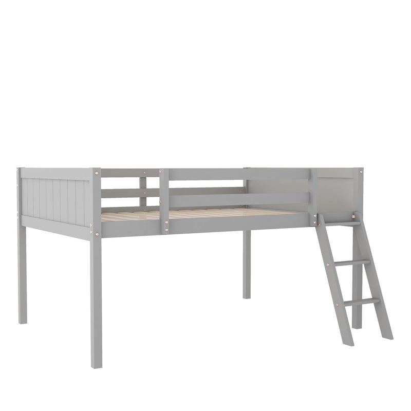 Low Loft Bed With Adjustable Ladder