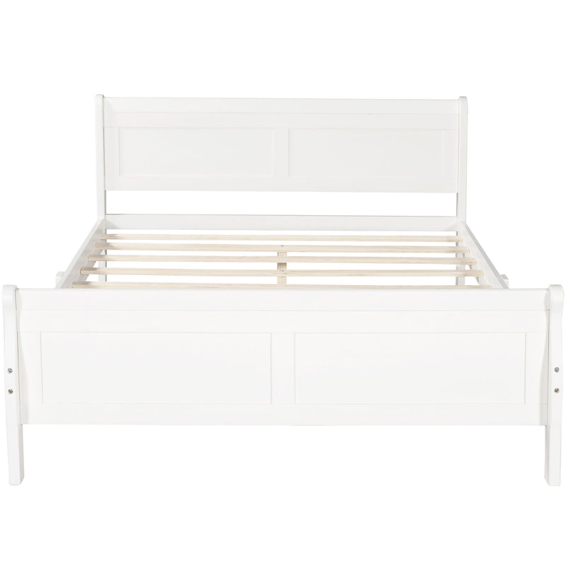 Platform Bed Frame Mattress Foundation Sleigh Bed With Headboard / Footboard / Wood Slat Suppor