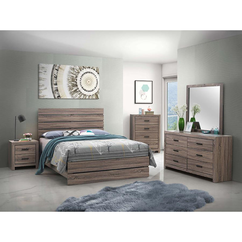 Slatted Headboard Panel Bed