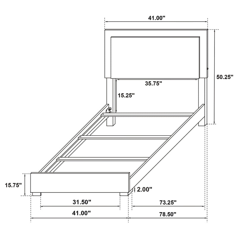 Jeremiah - LED Panel Bed With Touch Controlled Lighting