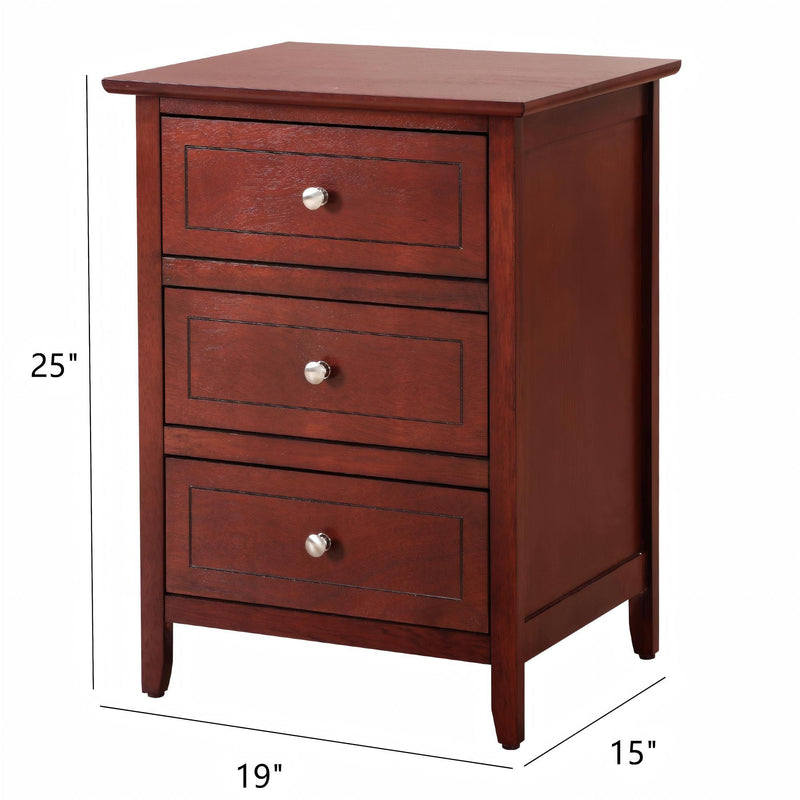 Dove Tailed Drawers 3 Drawer Nightstand