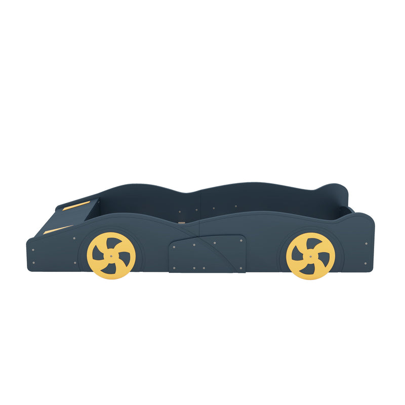 Race Car Shaped Platform Bed With Wheels And Storage