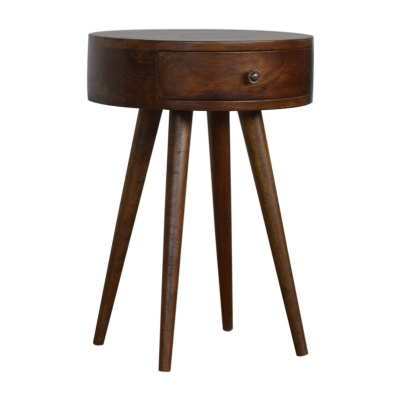 Nordic Chestnut Circular Nightstand