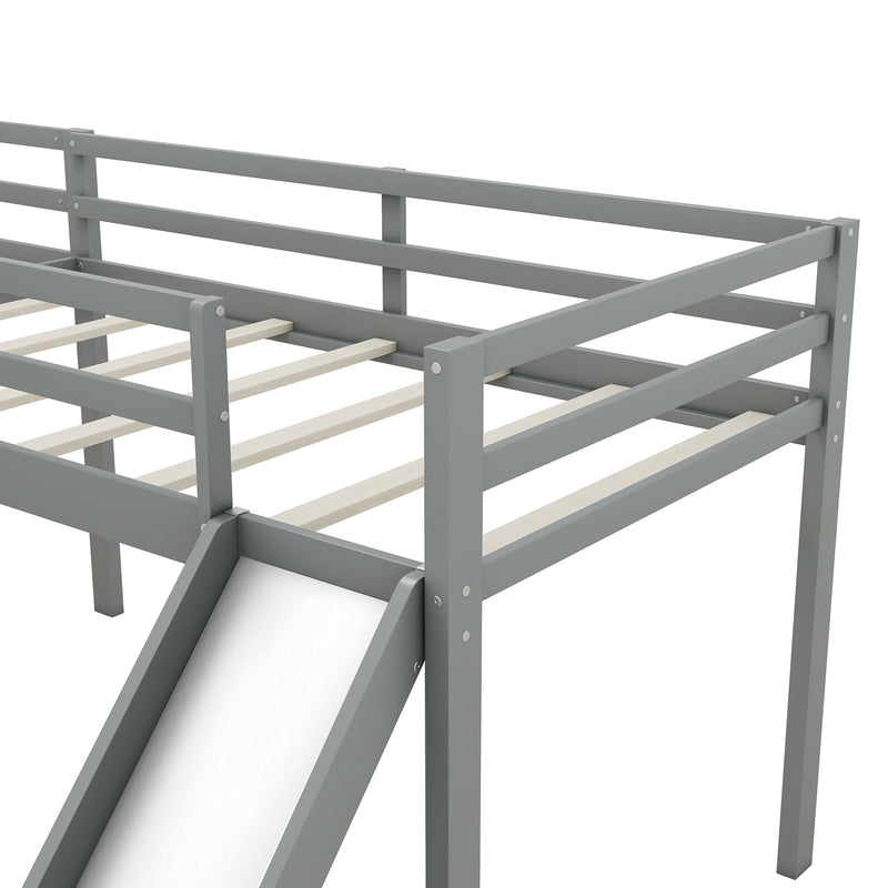 L Shaped Loft Bed With Ladder And Slide