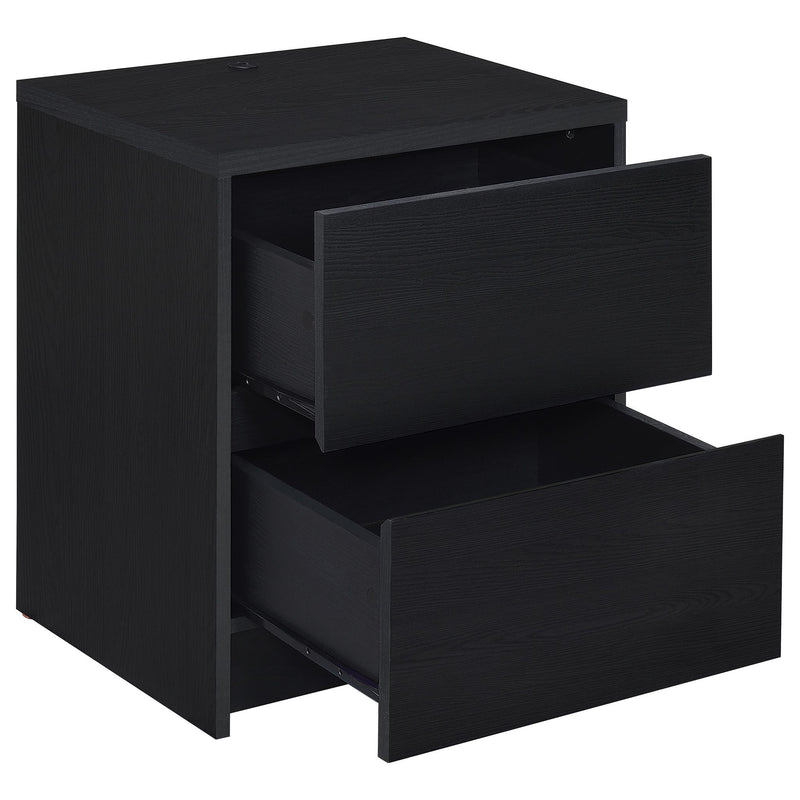 Geary - 2 Drawer Nightstand With LED Lights And USB Charging Ports