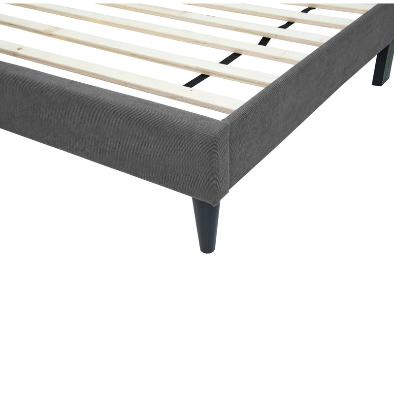 Bed With Channel Tufted Adjustable Headboard