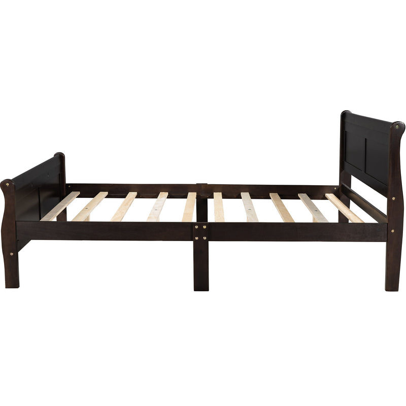 Platform Bed Frame Mattress Foundation Sleigh Bed With Headboard / Footboard / Wood Slat Suppor