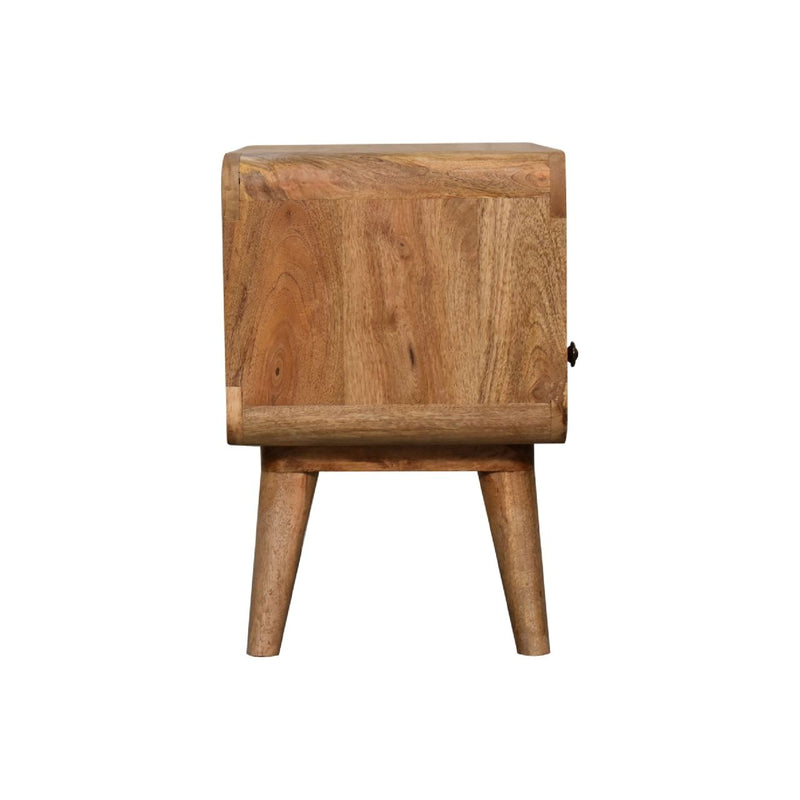 Mini Curved Media Unit - Oak